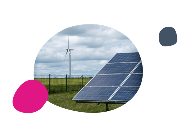 solar panels with wind turbine in the UK