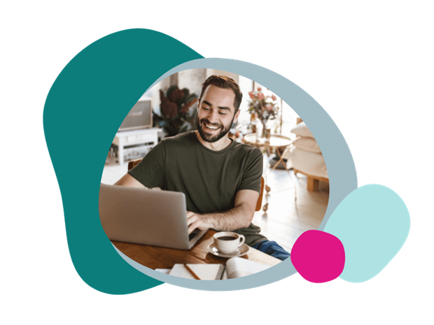 man using his laptop at home