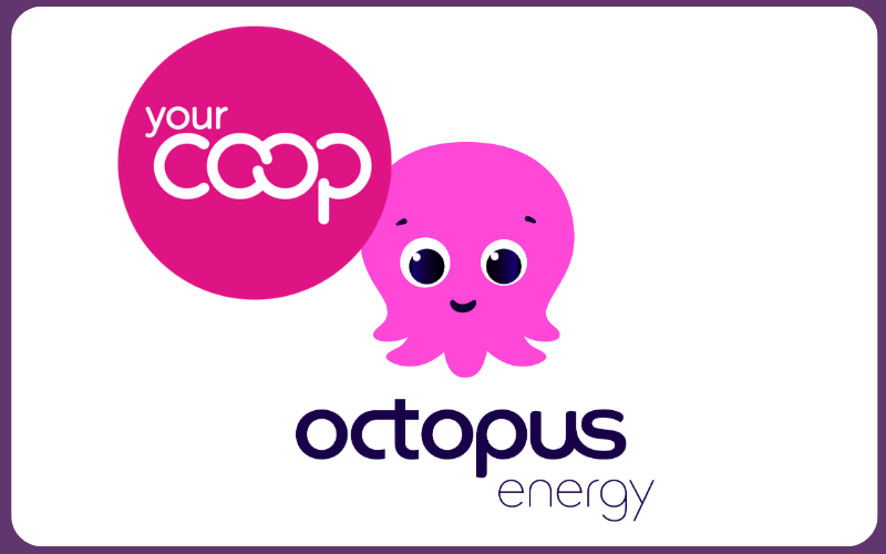 Your Co-op Energy and Octopus Energy logos