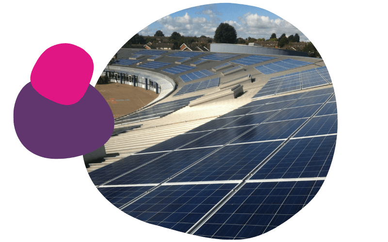 solar panels on a roof