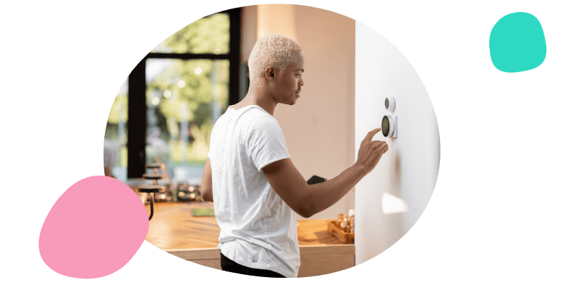 man lowering his home temperature