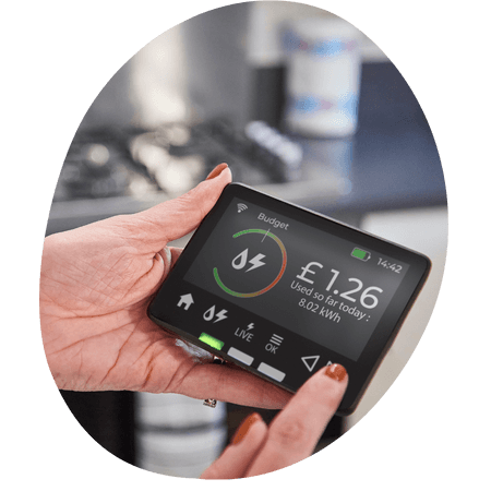 person checking their energy smart meter