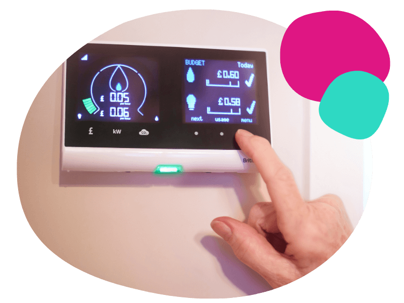 Person checking their smart meter 