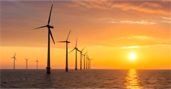 wind turbines off the coast of the UK