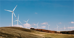 wind turbines in a uk field