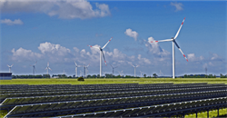 wind turbines and solar farm in the UK